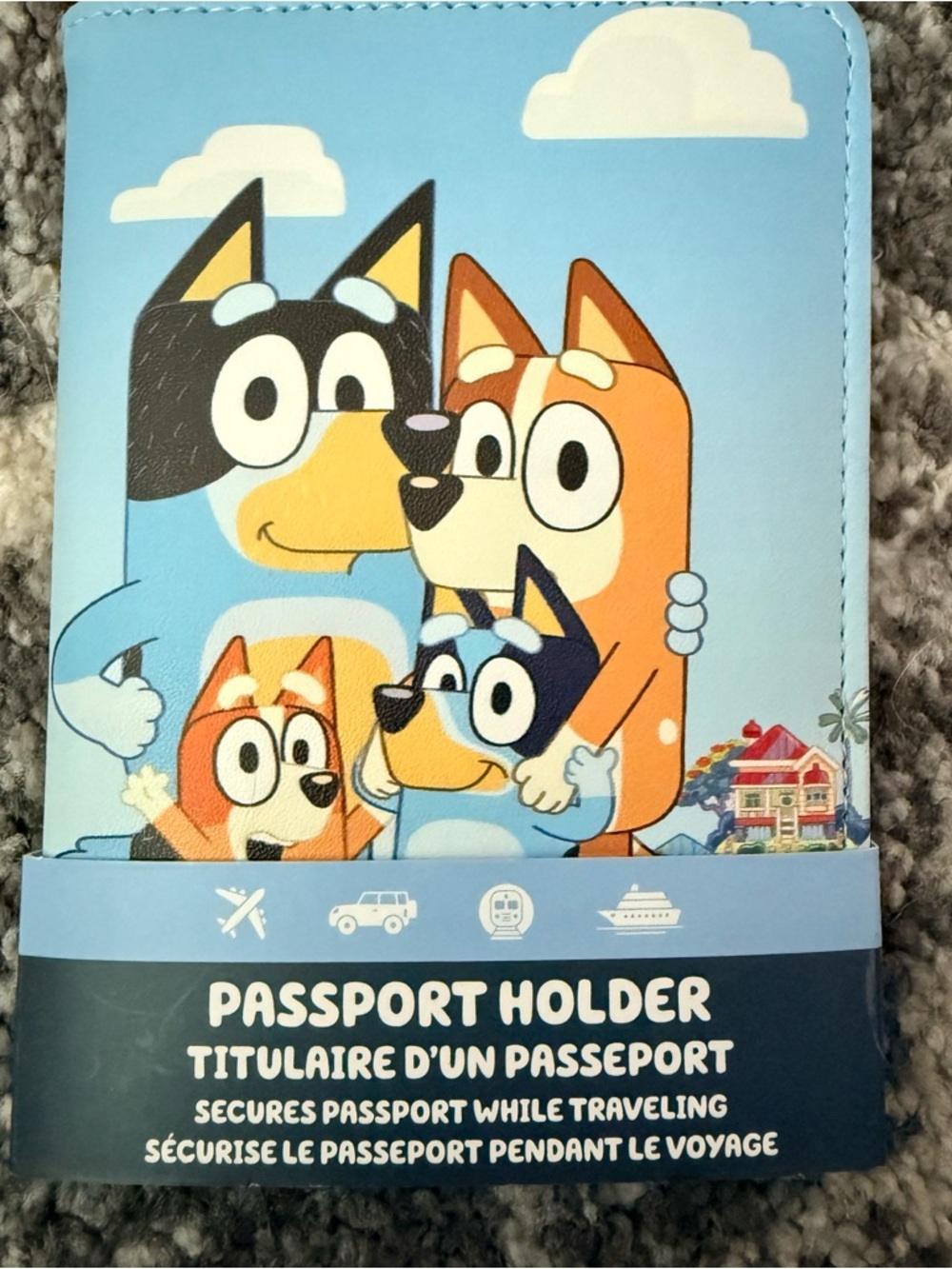 Bluey Blue and Orange Cartoon Passport Holder